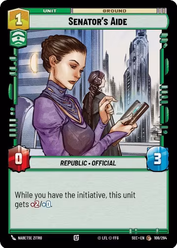 Senator's Aide (108/264), Secrets of Power — Star Wars card price