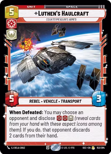 Luthen's Haulcraft - Countermeasures Armed (153/264), Secrets of Power — Star Wars card price