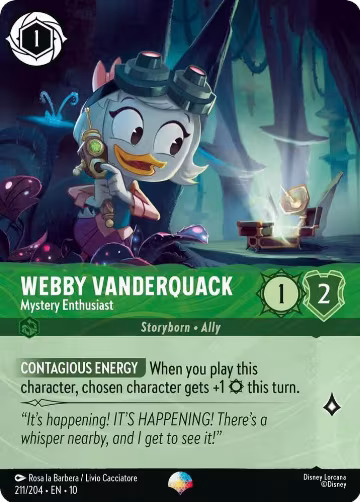 Webby Vanderquack - Mystery Enthusiast (Epic) (211/204), Whispers in the Well — Lorcana card price