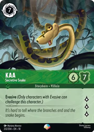 Kaa - Secretive Snake (Epic) (212/204), Whispers in the Well — Lorcana card price