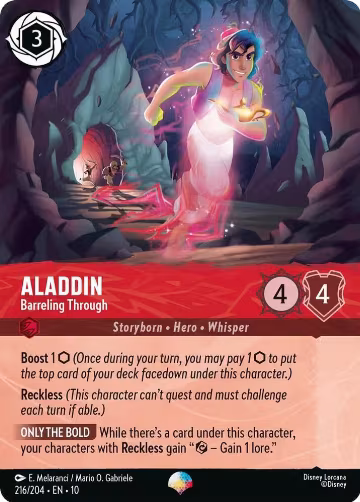 Aladdin - Barreling Through (Epic) (216/204), Whispers in the Well — Lorcana card price