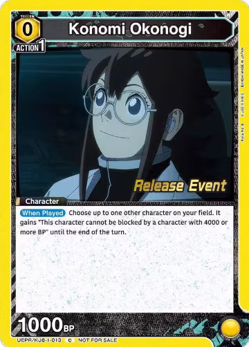 Konomi Okonogi (013) (UEPR/KJ8-1-013), Kaiju No. 8 Release Event Cards — Union Arena card price