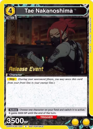 Tae Nakanoshima (UEPR/KJ8-1-021), Kaiju No. 8 Release Event Cards — Union Arena card price