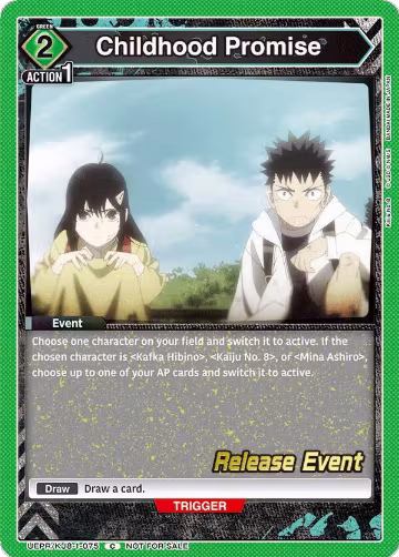 Childhood Promise (UEPR/KJ8-1-075), Kaiju No. 8 Release Event Cards — Union Arena card price