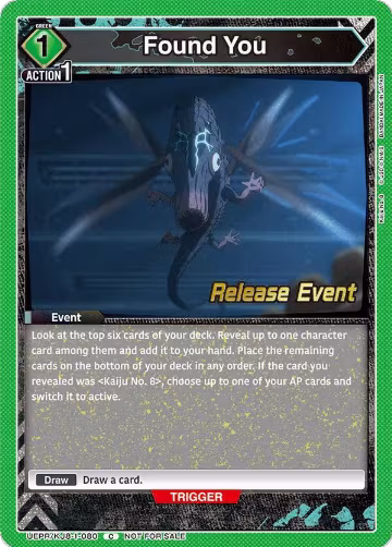 Found You (UEPR/KJ8-1-080), Kaiju No. 8 Release Event Cards — Union Arena card price