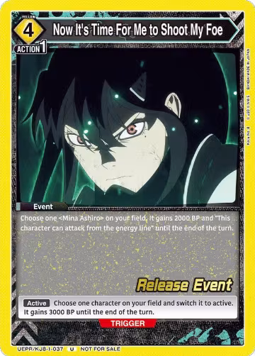 Now It's Time For Me to Shoot My Foe (UEPR/KJ8-1-037), Kaiju No. 8 Release Event Cards — Union Arena card price