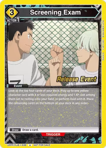 Screening Exam (UEPR/KJ8-1-038), Kaiju No. 8 Release Event Cards — Union Arena card price