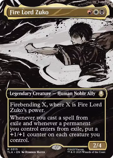 Fire Lord Zuko (Borderless) (315), Avatar: The Last Airbender — Magic card price