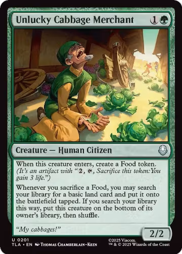 Unlucky Cabbage Merchant (201), Avatar: The Last Airbender — Magic card price