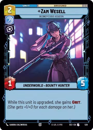 Zam Wesell - Inconspicuous Assassin (Foil) (539), Secrets of Power — Star Wars card price