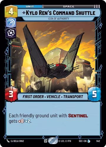 Kylo Ren's Command Shuttle - Icon of Authority (Foil) (542), Secrets of Power — Star Wars card price