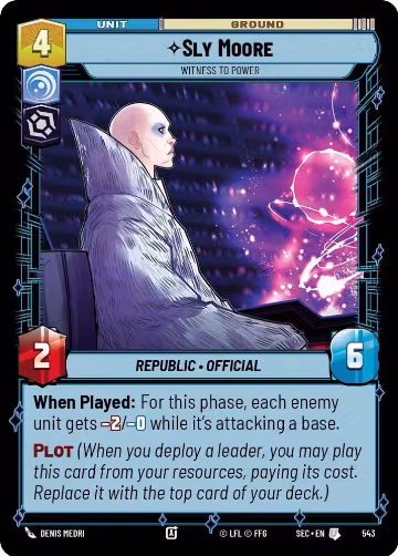 Sly Moore - Witness to Power (Foil) (543), Secrets of Power — Star Wars card price