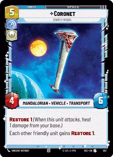 Coronet - Stately Vessel (Foil) (557), Secrets of Power — Star Wars card price