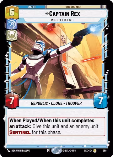 Captain Rex - Into the Firefight (Foil) (558), Secrets of Power — Star Wars card price