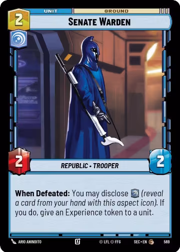 Senate Warden (Foil) (569), Secrets of Power — Star Wars card price