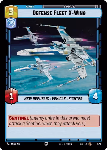 Defense Fleet X-Wing (Foil) (570), Secrets of Power — Star Wars card price