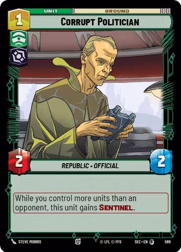 Corrupt Politician (Foil) (589), Secrets of Power — Star Wars card price