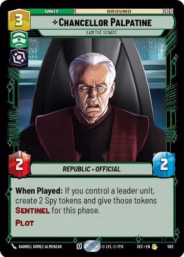 Chancellor Palpatine - I Am the Senate (Foil) (592), Secrets of Power — Star Wars card price