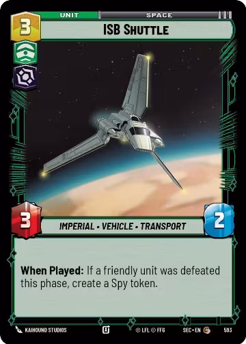 ISB Shuttle (Foil) (593), Secrets of Power — Star Wars card price
