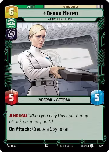 Dedra Meero - With Verifiable Data (Foil) (597), Secrets of Power — Star Wars card price