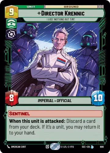 Director Krennic - I Lose Nothing But Time (Foil) (600), Secrets of Power — Star Wars card price