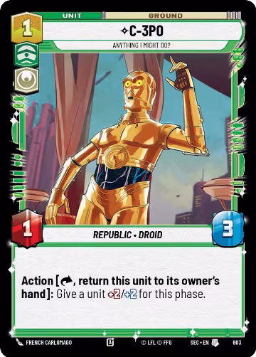 C-3PO - Anything I Might Do? (Foil) (603), Secrets of Power — Star Wars card price