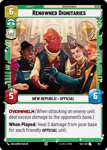 Renowned Dignitaries (Foil) (612), Secrets of Power — Star Wars card price