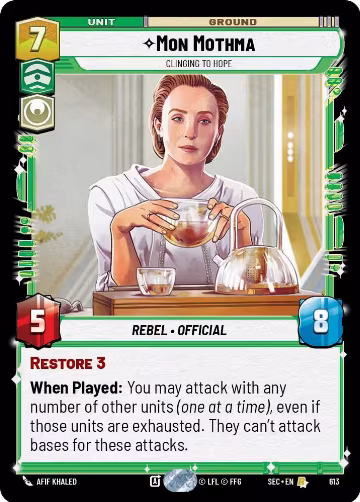 Mon Mothma - Clinging to Hope (Foil) (613), Secrets of Power — Star Wars card price