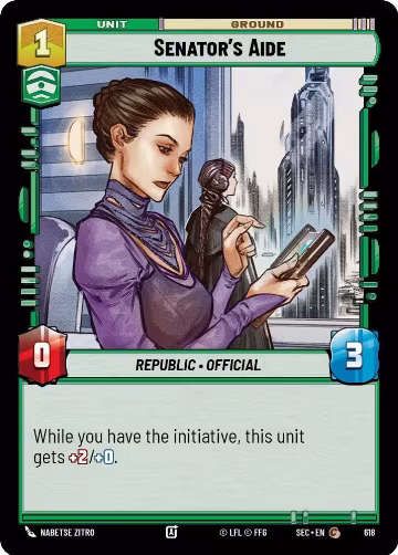 Senator's Aide (Foil) (618), Secrets of Power — Star Wars card price