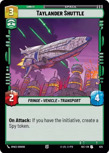 Taylander Shuttle (Foil) (625), Secrets of Power — Star Wars card price