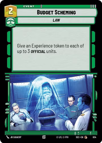 Budget Scheming (Foil) (634), Secrets of Power — Star Wars card price