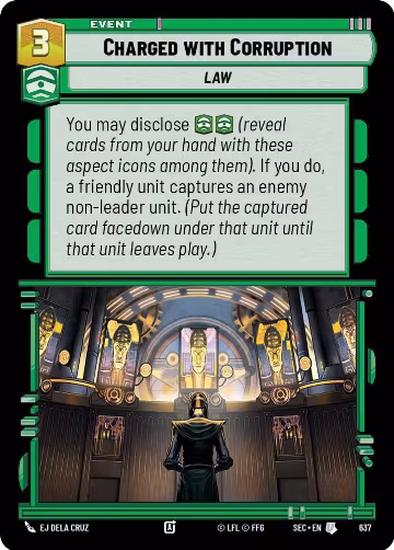 Charged with Corruption (Foil) (637), Secrets of Power — Star Wars card price