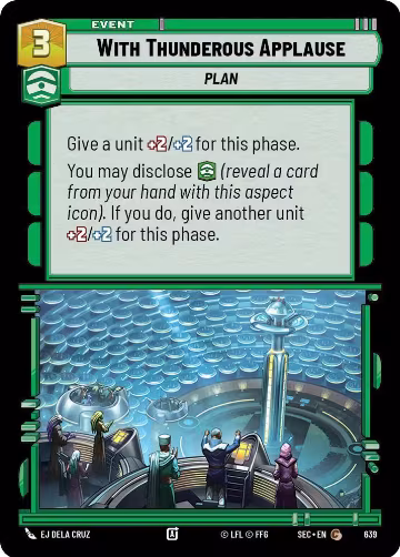 With Thunderous Applause (Foil) (639), Secrets of Power — Star Wars card price