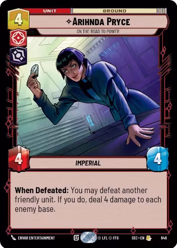 Arihnda Pryce - On the Road to Power (Foil) (646), Secrets of Power — Star Wars card price