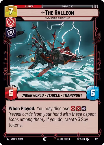 The Galleon - Marauding Pirate Ship (Foil) (651), Secrets of Power — Star Wars card price