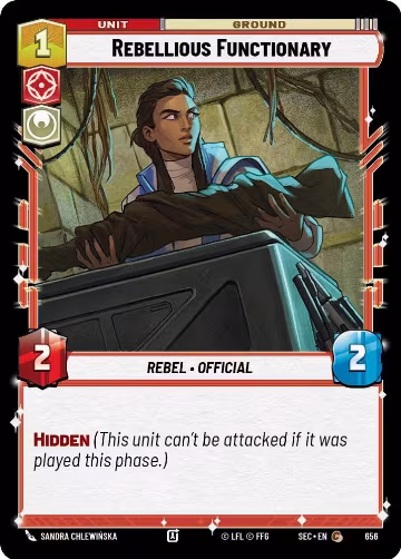 Rebellious Functionary (Foil) (656), Secrets of Power — Star Wars card price