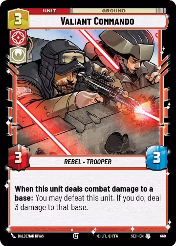 Valiant Commando (Foil) (660), Secrets of Power — Star Wars card price