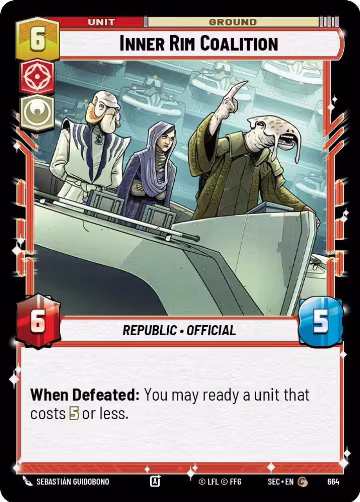 Inner Rim Coalition (Foil) (664), Secrets of Power — Star Wars card price