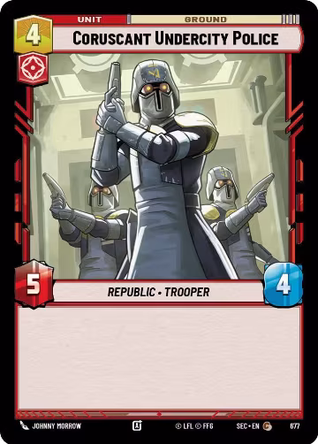 Coruscant Undercity Police (Foil) (677), Secrets of Power — Star Wars card price