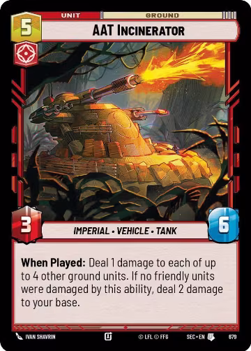AAT Incinerator (Foil) (679), Secrets of Power — Star Wars card price