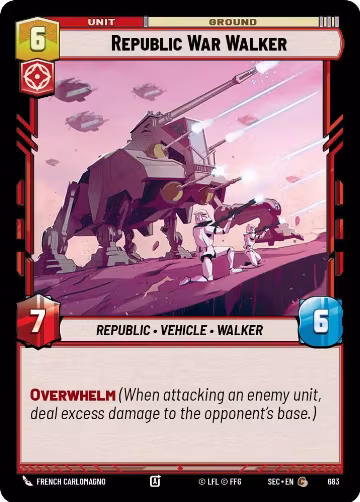 Republic War Walker (Foil) (683), Secrets of Power — Star Wars card price