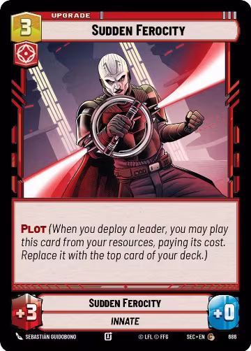 Sudden Ferocity (Foil) (686), Secrets of Power — Star Wars card price