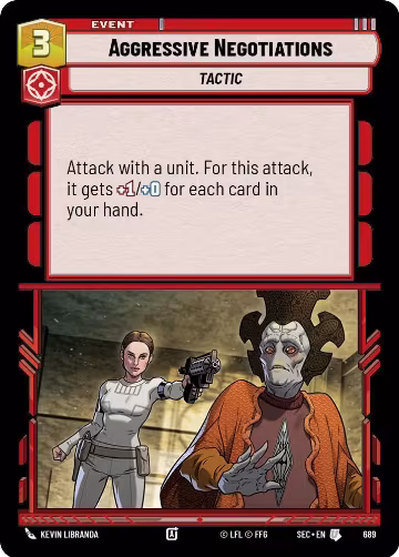 Aggressive Negotiations (Foil) (689), Secrets of Power — Star Wars card price