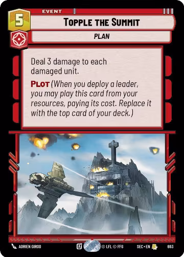 Topple the Summit (Foil) (693), Secrets of Power — Star Wars card price