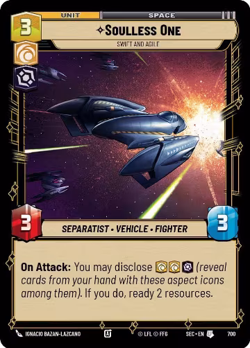 Soulless One - Swift and Agile (Foil) (700), Secrets of Power — Star Wars card price