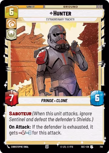 Hunter - Extraordinary Tracker (Foil) (718), Secrets of Power — Star Wars card price