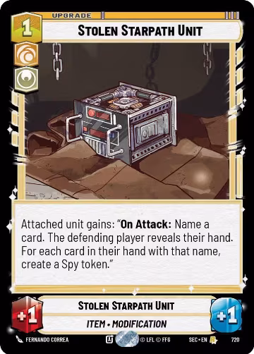 Stolen Starpath Unit (Foil) (720), Secrets of Power — Star Wars card price