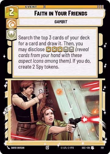 Faith in Your Friends (Foil) (721), Secrets of Power — Star Wars card price
