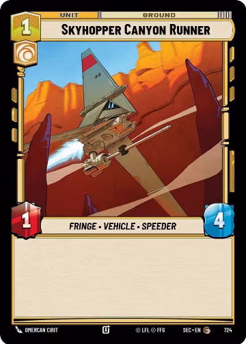 Skyhopper Canyon Runner (Foil) (724), Secrets of Power — Star Wars card price