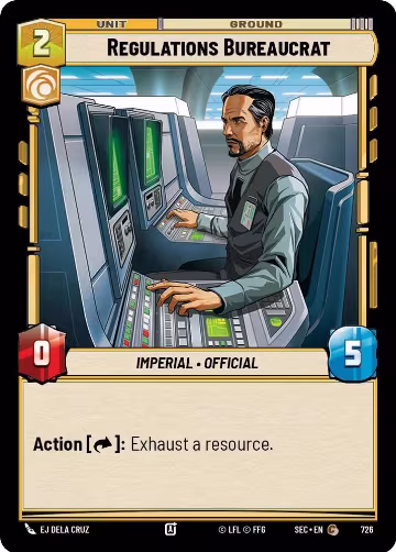 Regulations Bureaucrat (Foil) (726), Secrets of Power — Star Wars card price